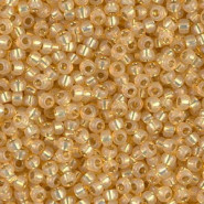 Miyuki seed beads 8/0 - Silverlined alabaster dyed light amber 8-578